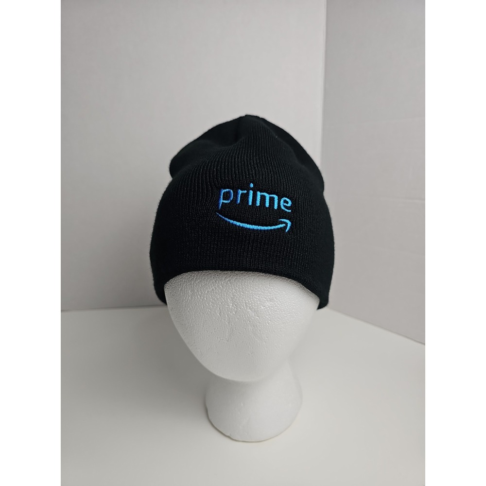 AMAZON Prime Elevate Black Warm BEANIE Hat Cap Winter Hat NEW With Tags